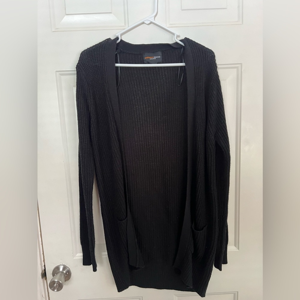 Long black cardigan